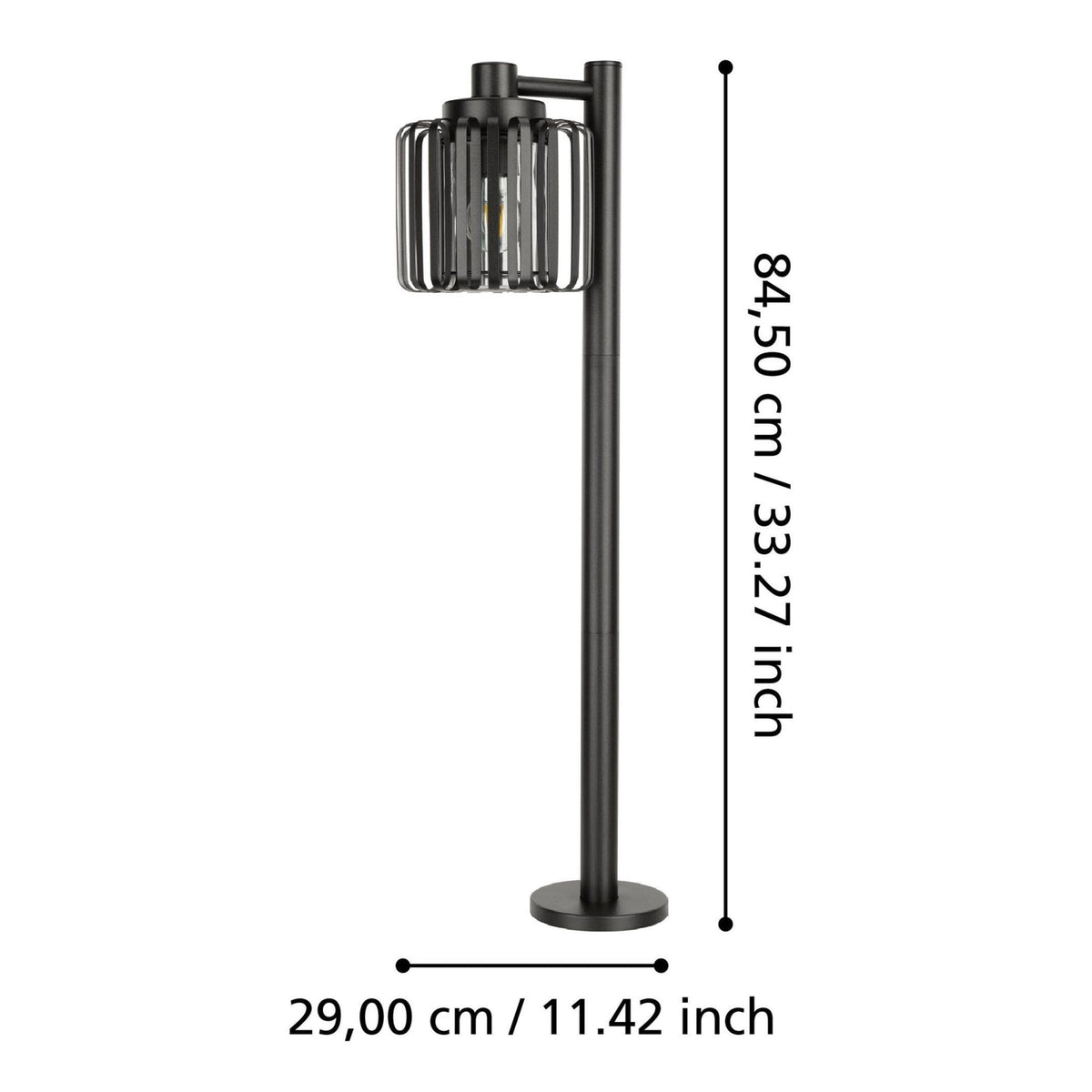 Selinus IP65 Exterior Floor Path Light in Black with Clear Glass Shade