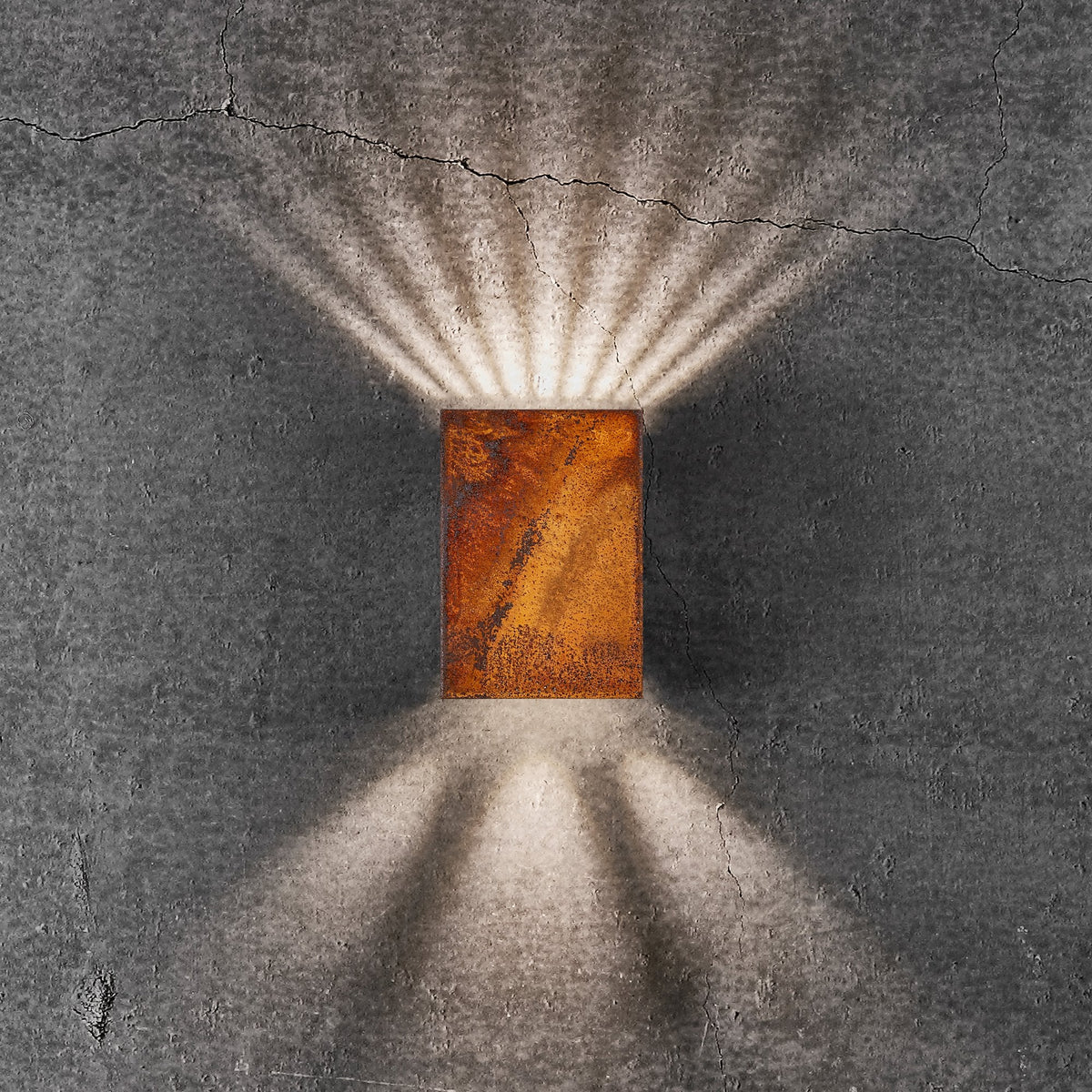 Fold 10 Coastal IP54 LED Wall Light in Corten Weathering Steel