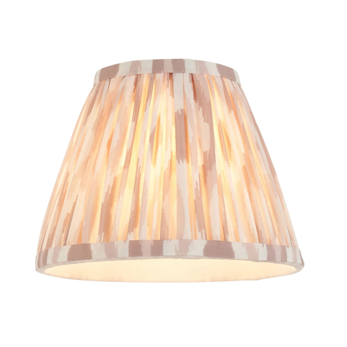Trobridge Rechargeable Table Lamp in Brushed Aged Brass with Ikat 16cm Neutral Shade