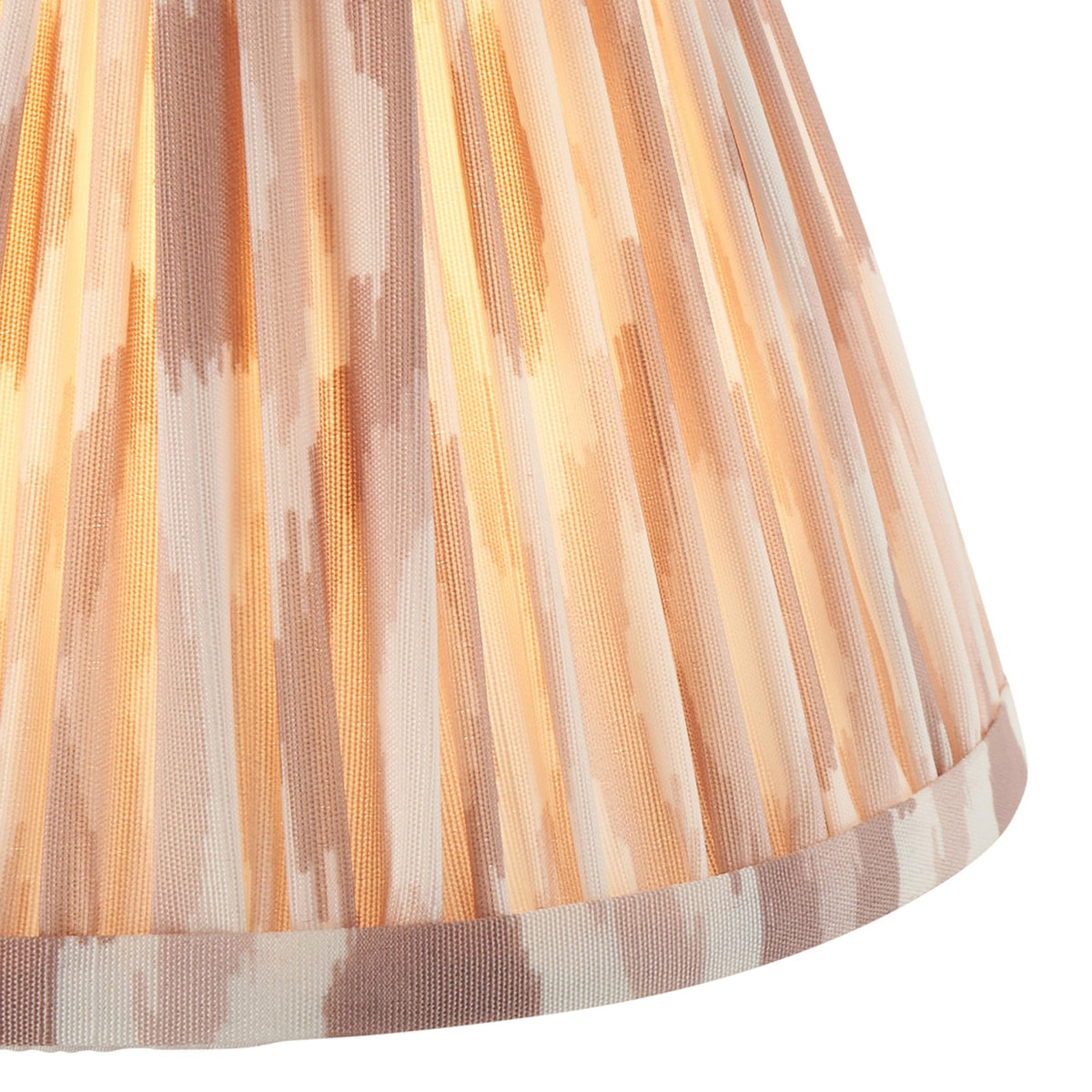 Trobridge Rechargeable Table Lamp in Brushed Aged Brass with Ikat 16cm Neutral Shade