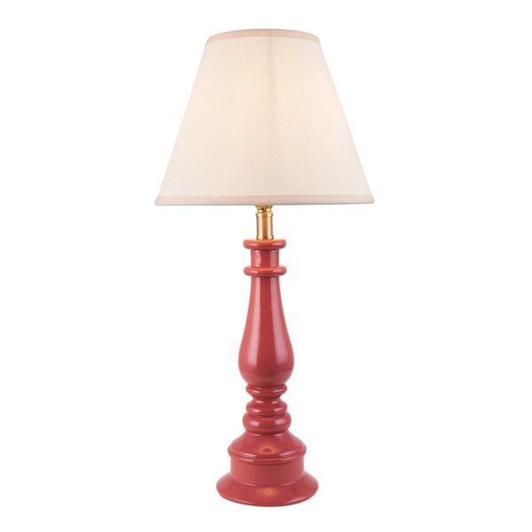Myrtle Table Lamp in Pink Clay with Ivy 25cm Vintage White Shade