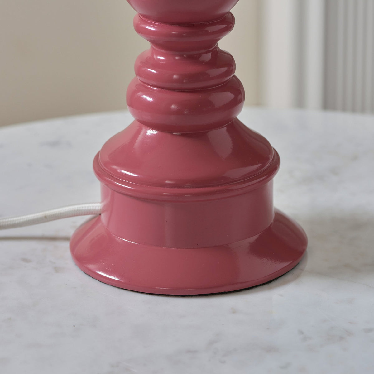 Myrtle Table Lamp in Pink Clay with Ivy 25cm Vintage White Shade