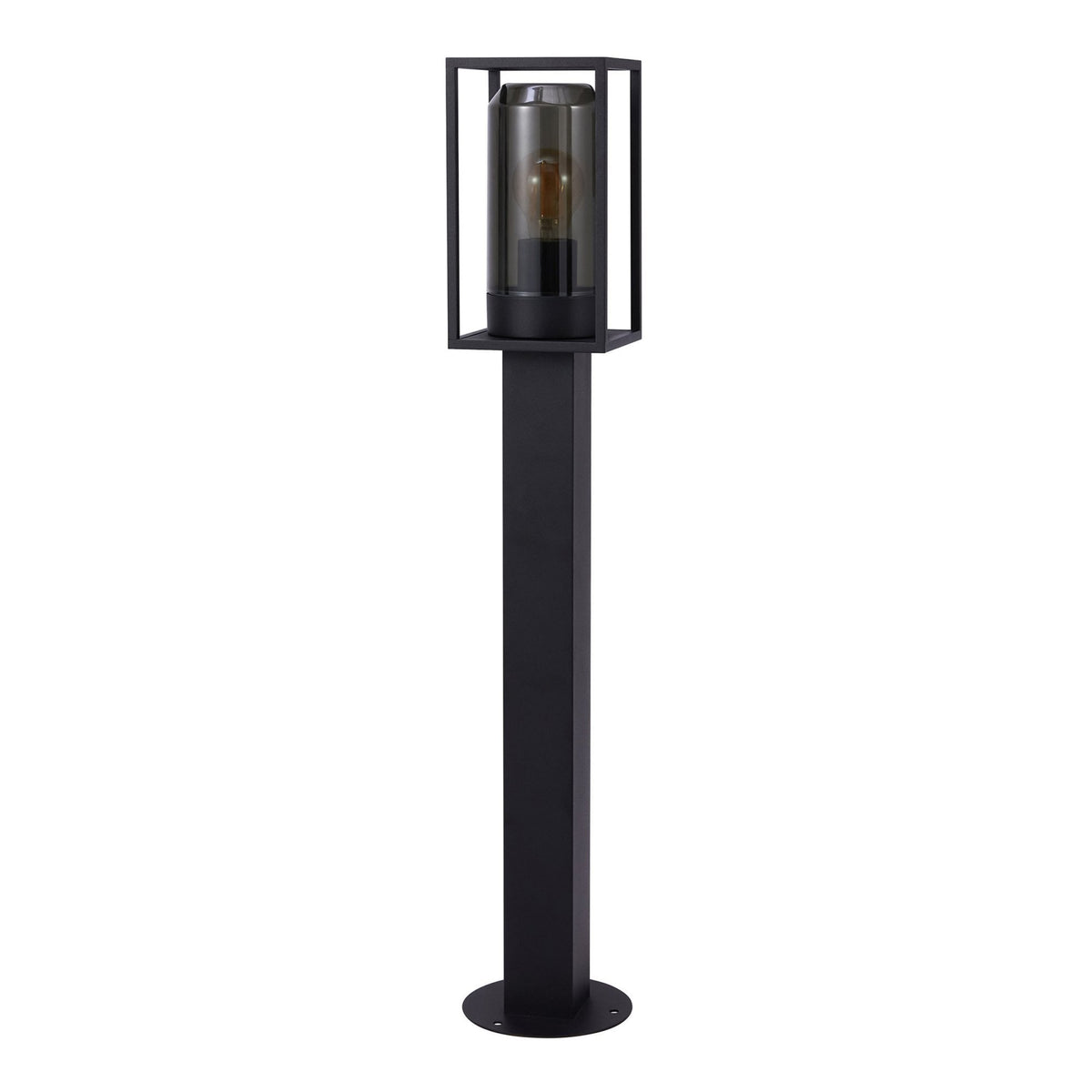 Griffin IP44 Bollard Light In Black with Smoked Diffuser