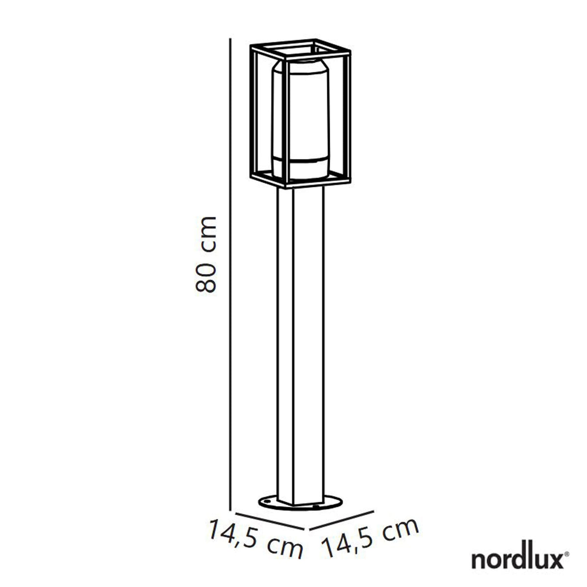 Griffin IP44 Bollard Light In Black with Smoked Diffuser