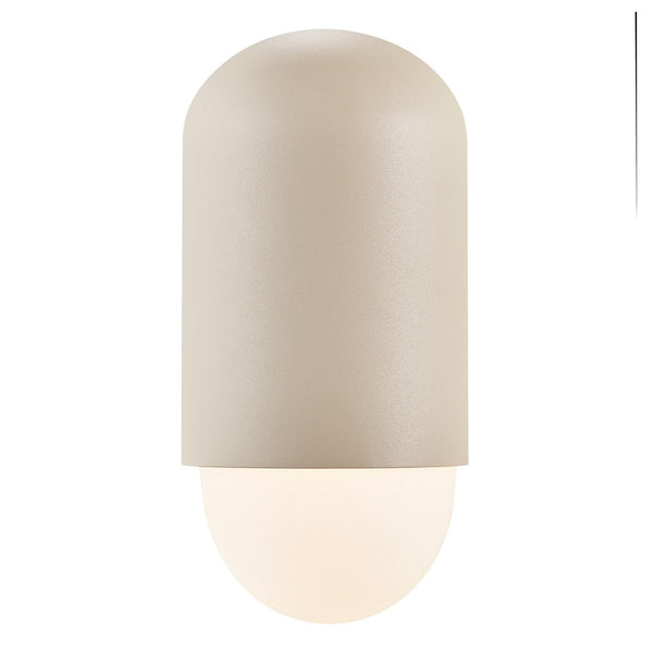 Heka Outdoor IP54 Wall Light in Sand With Opal Glass Diffuser