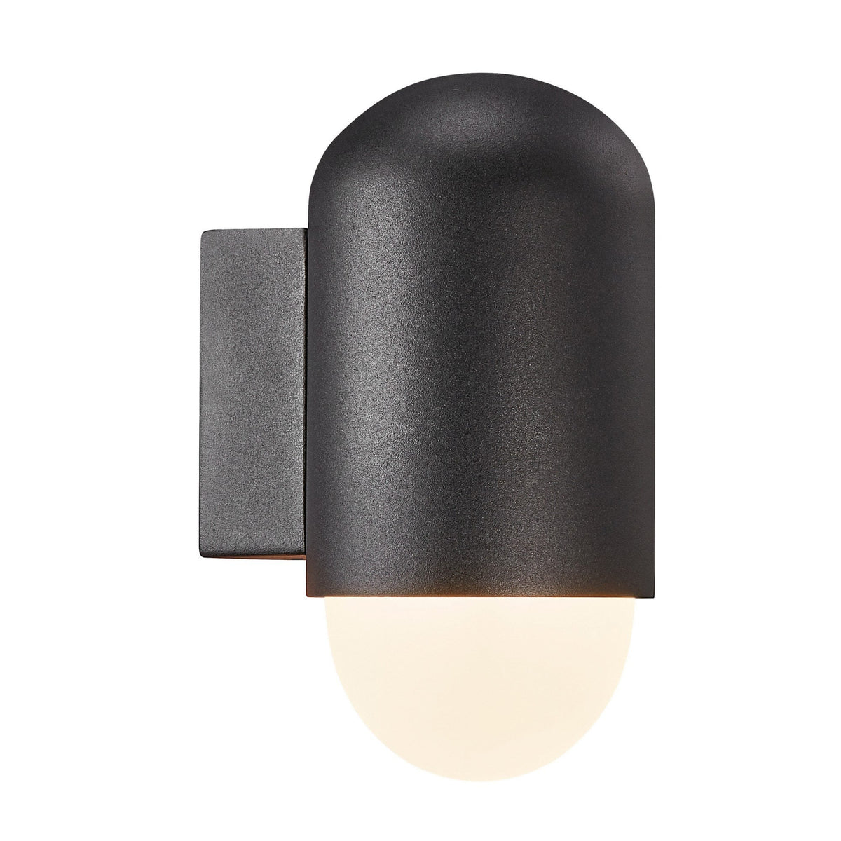 Heka Outdoor IP54 Wall Light in Black With Opal Glass Diffuser