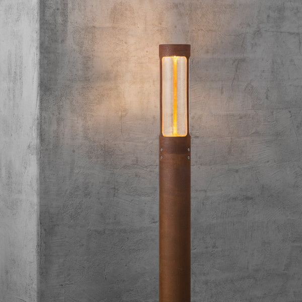 Helix IP44 Coastal Bollard Light in Corten Weathering Steel