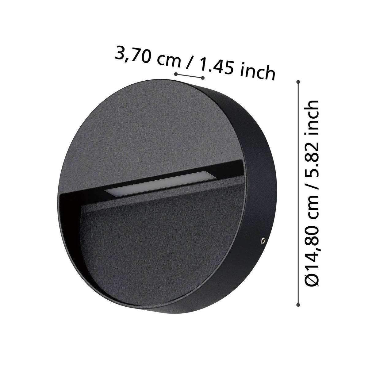 Maruggio Round IP65 Wall Light in Black with Tunable White LED