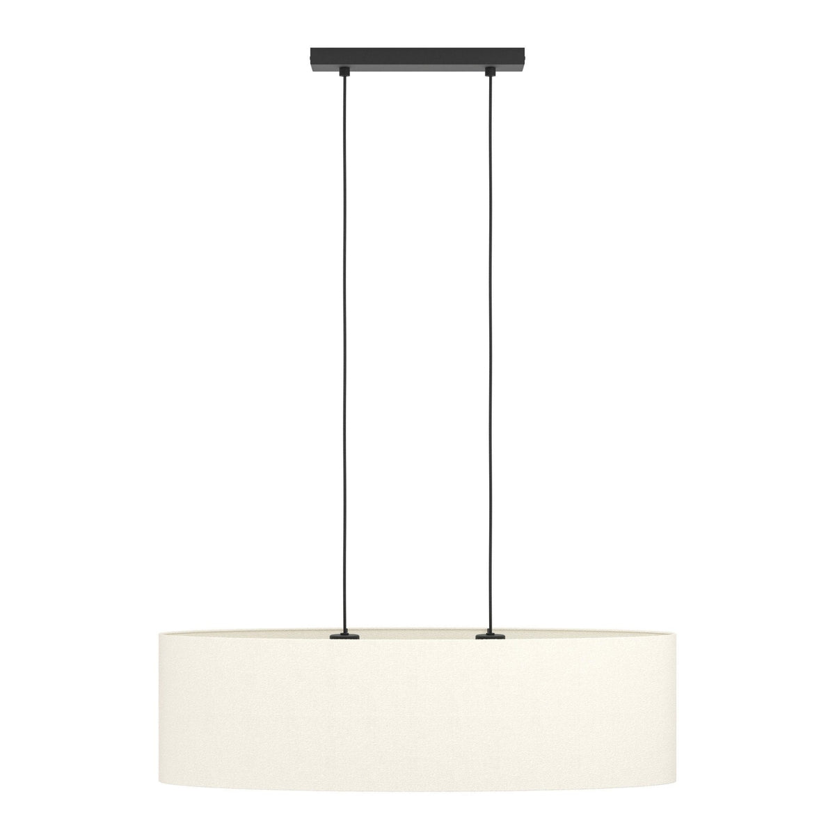 Febres Linear Oval Pendant with White Fabric Shade