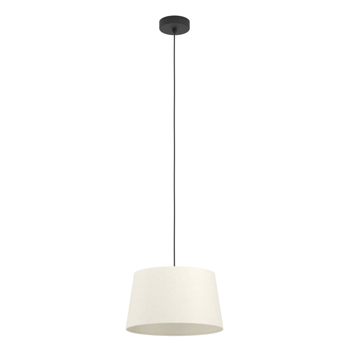 Febres Single Drop Pendant with White Fabric Shade