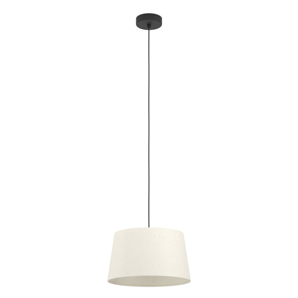 Febres Single Drop Pendant with White Fabric Shade