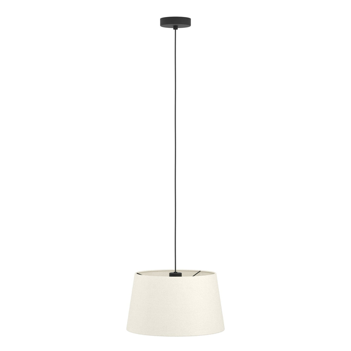 Febres Single Drop Pendant with White Fabric Shade