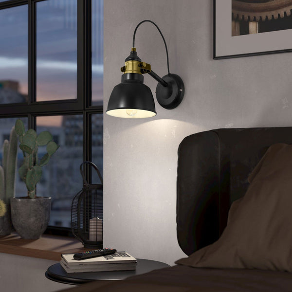 Thornford Single Spotlight in Black with Bronze Detailing