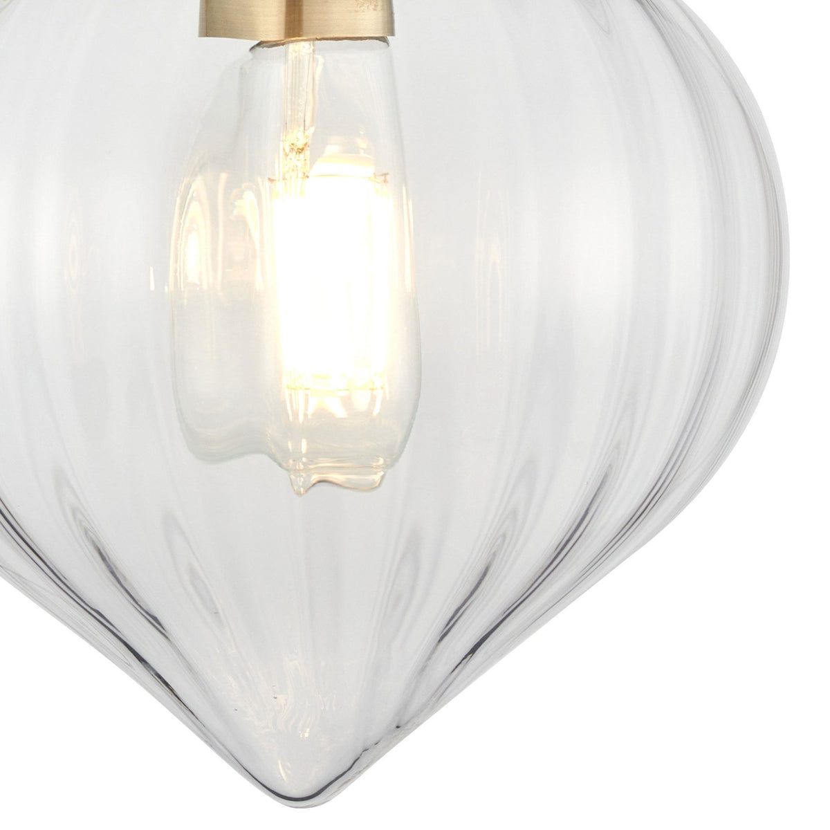 Appin Wall Light in Antique Brass with Clear Flower Bud Glass Shade