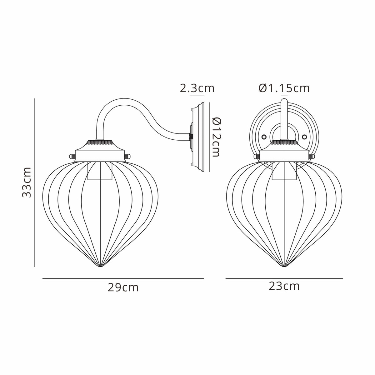 Appin Wall Light in Antique Brass with Iridescent Faded Flower Bud Glass Shade