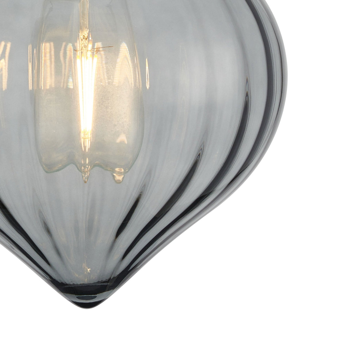 Appin Wall Light in Antique Brass with Smoke Flower Bud Glass Shade