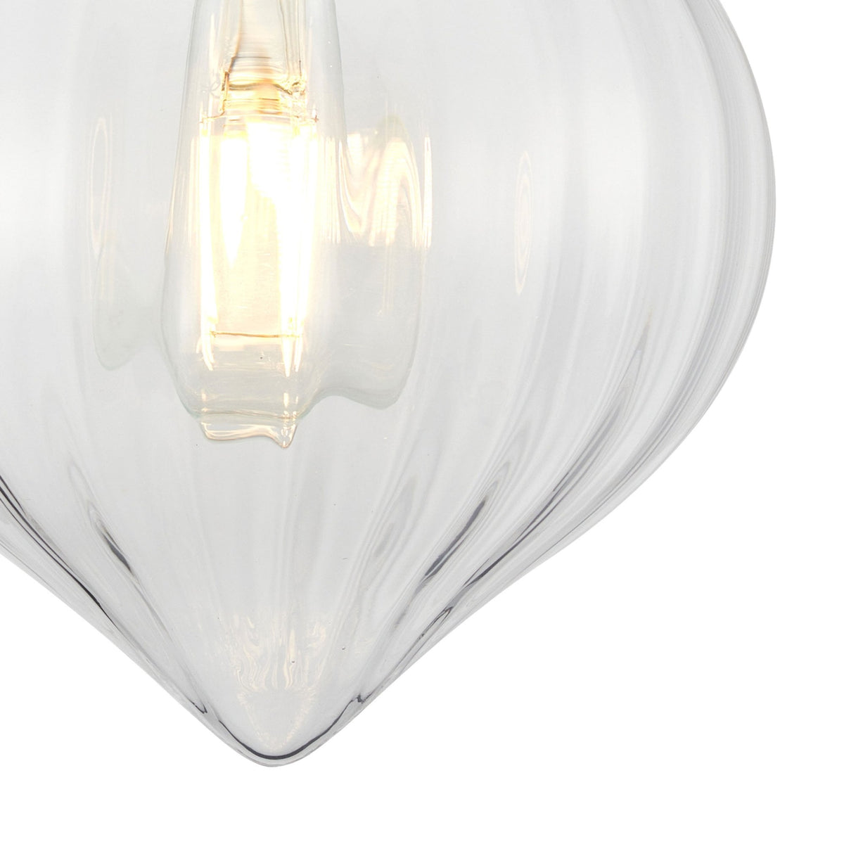 Appin Wall Light in Satin Black with Clear Flower Bud Glass Shade
