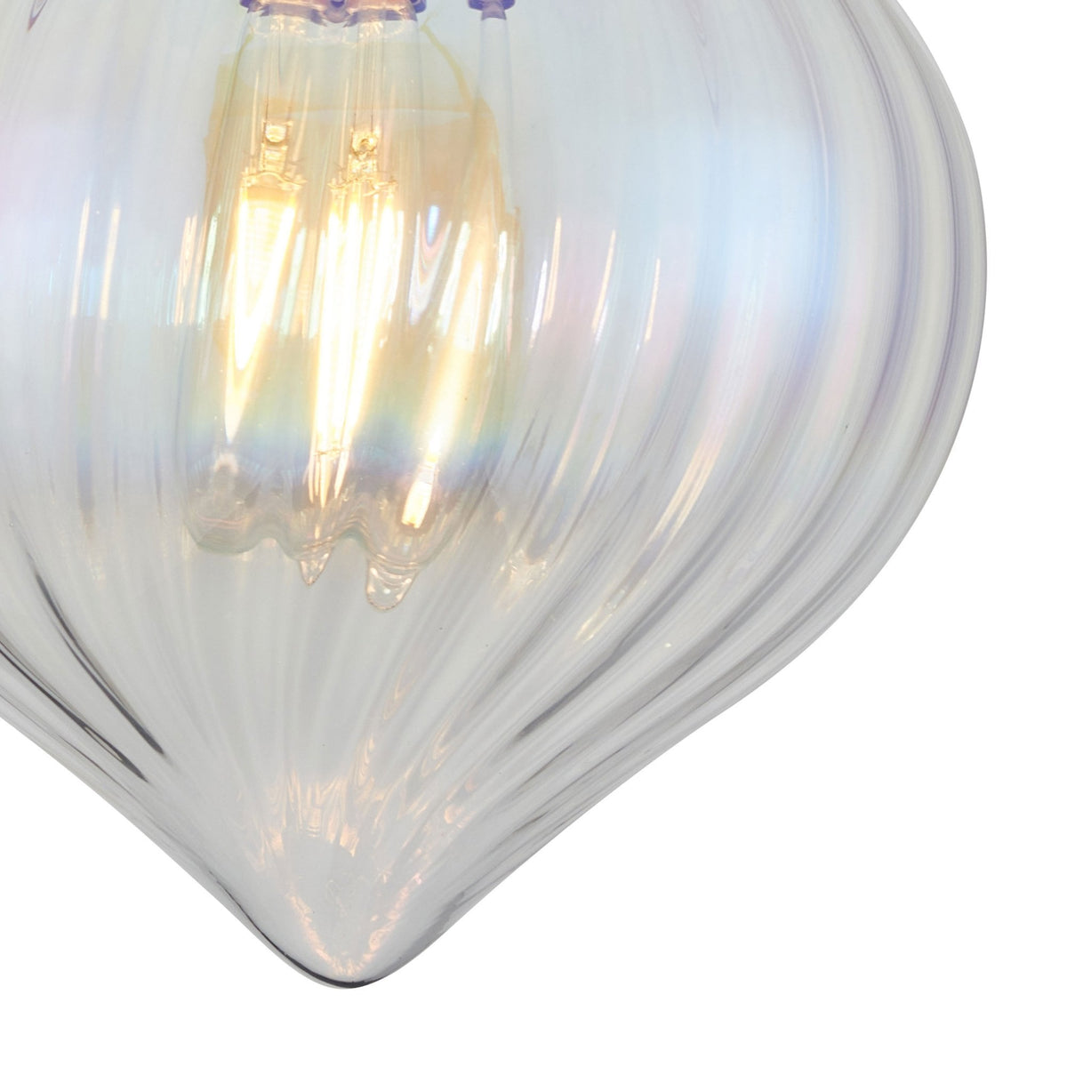 Appin Wall Light in Satin Black with Iridescent Faded Flower Bud Glass Shade