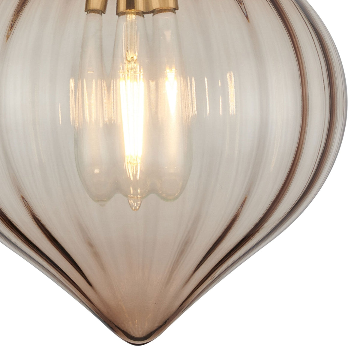 Appin Wall Light in Brass with Cognac Flower Bud Glass Shade