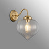 Appin Wall Light in Brass with Clear Flower Bud Glass Shade