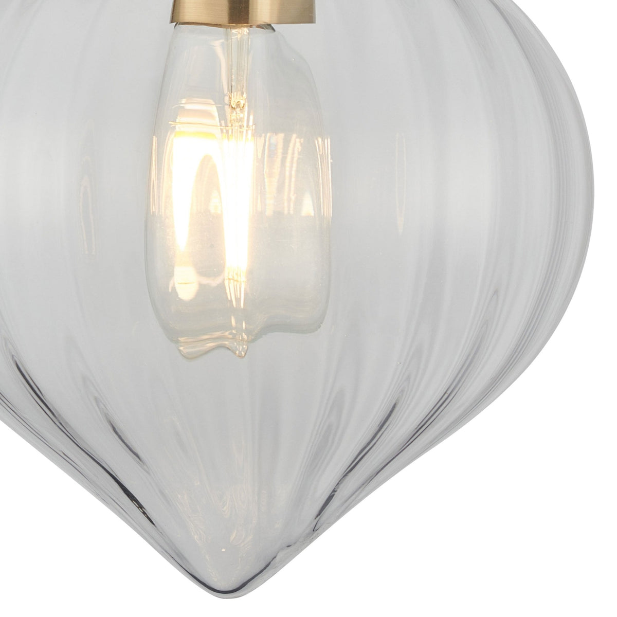 Appin Wall Light in Brass with Clear Flower Bud Glass Shade
