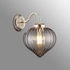 Appin Wall Light in French Gold with Cognac Flower Bud Glass Shade