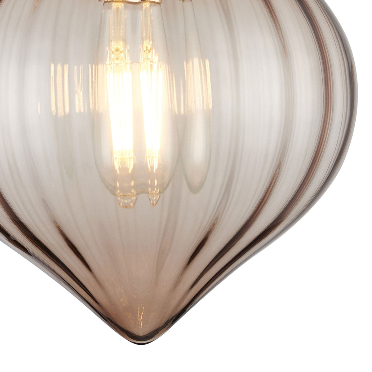 Appin Wall Light in French Gold with Cognac Flower Bud Glass Shade