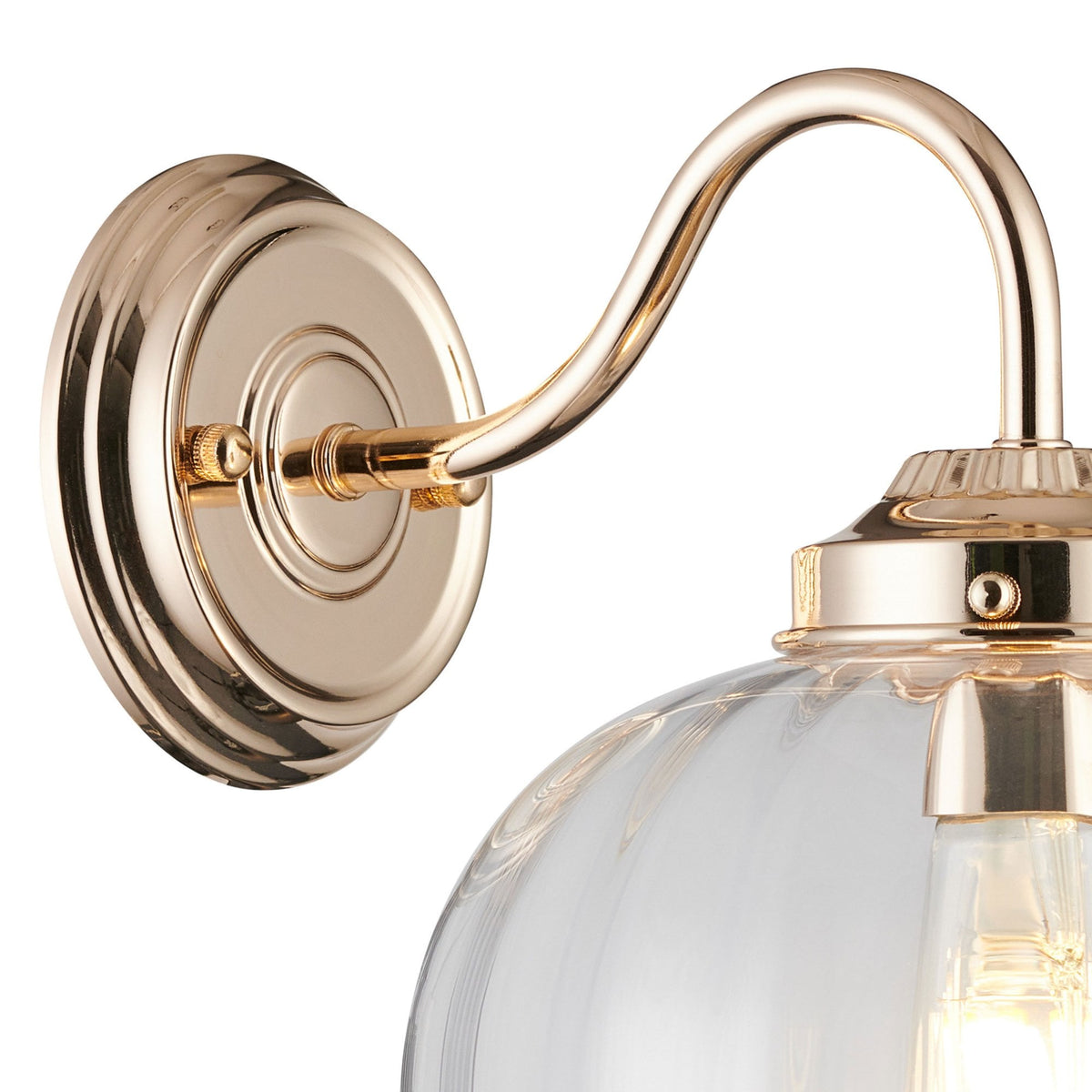 Appin Wall Light in French Gold with Clear Flower Bud Glass Shade