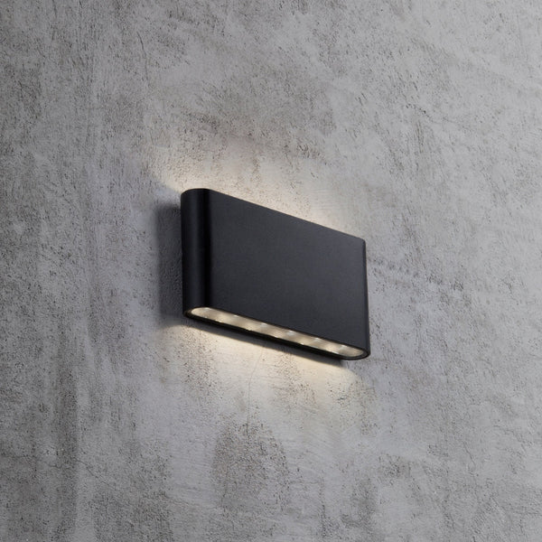Kinver IP54 LED Up and Down Wall Light in Black