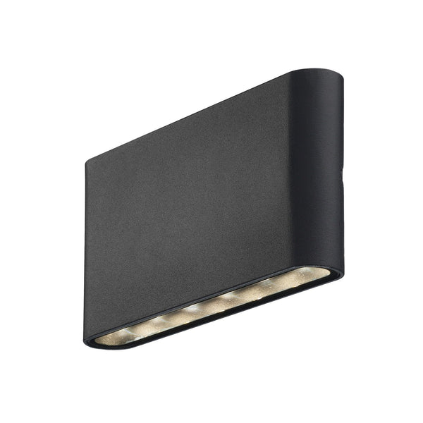 Kinver IP54 LED Up and Down Wall Light in Black