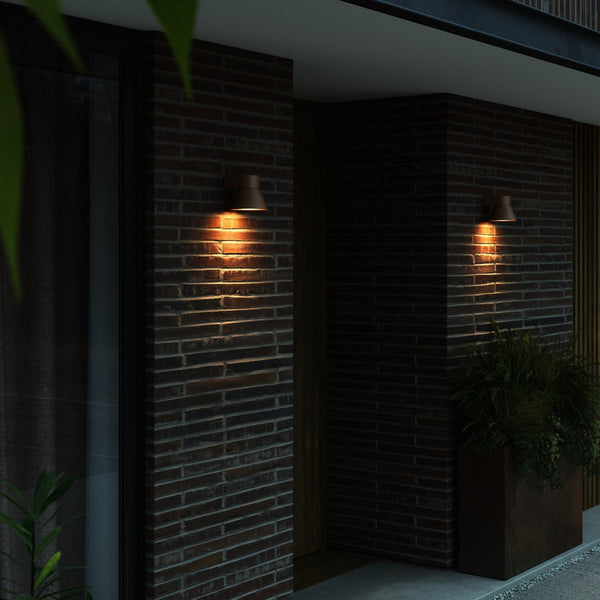 Kyklop Cone Outdoor IP54 Wall Light in Rusty Brown