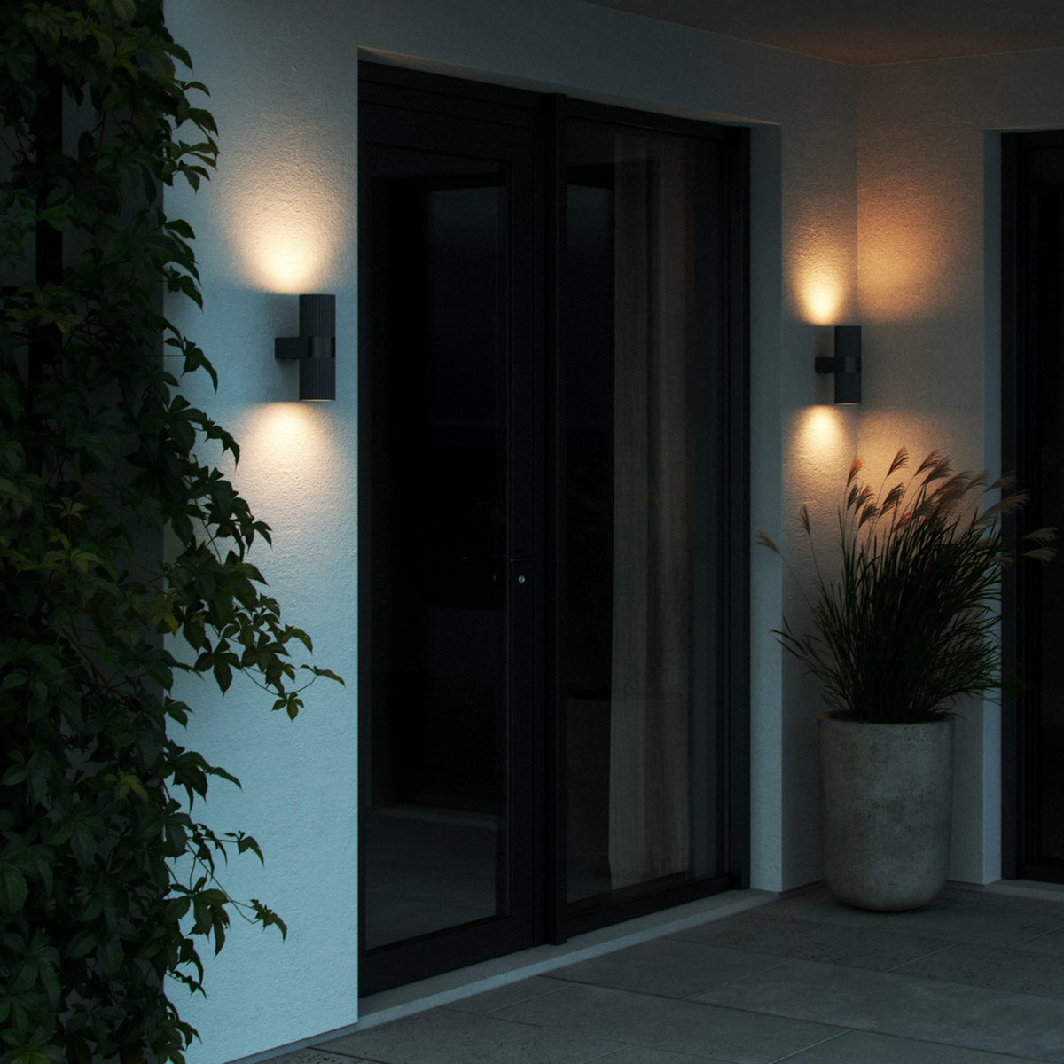 Kyklop Ripple Outdoor IP54 Up and Down Wall Light in Black
