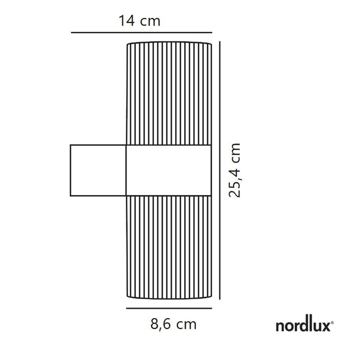Kyklop Ripple Outdoor IP54 Up and Down Wall Light in Black
