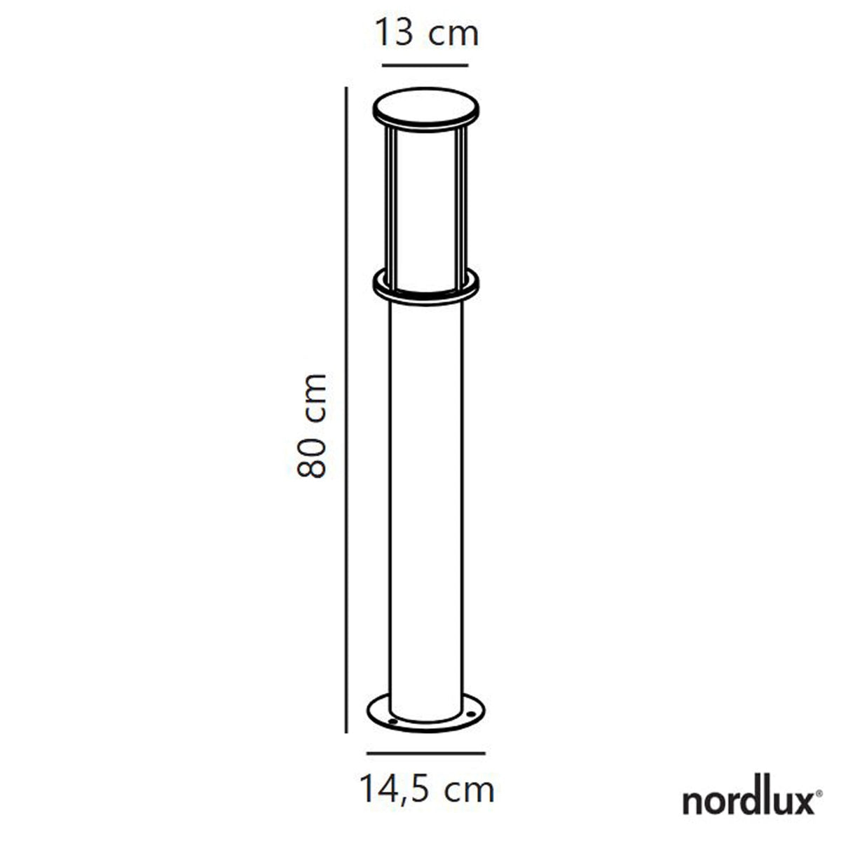 Linton IP54 Coastal 80cm Galvanized Bollard Light