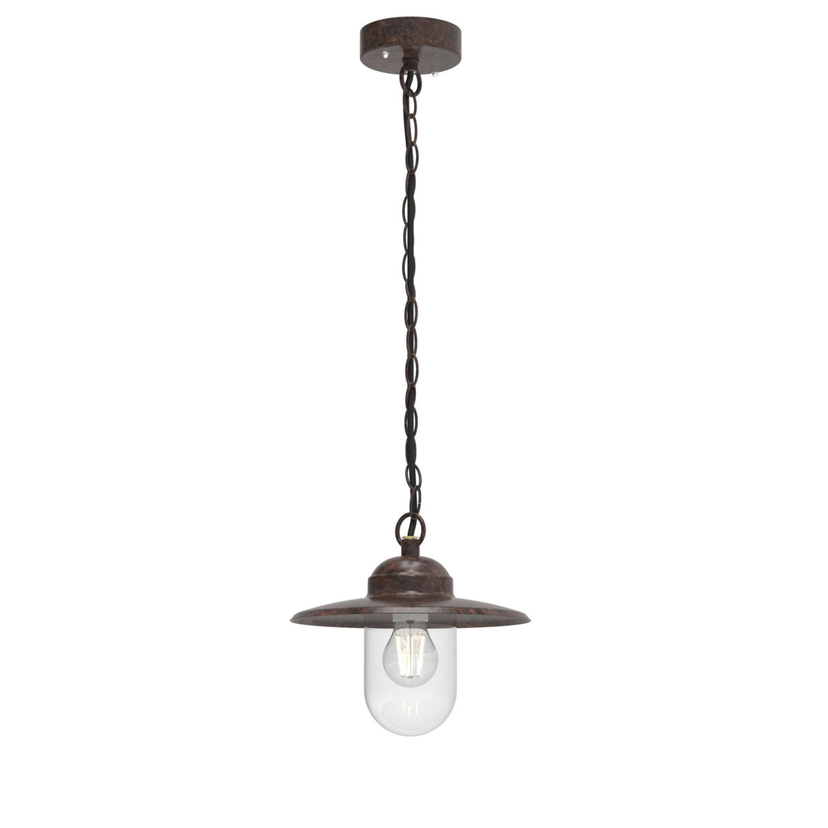 Luxembourg Outdoor IP33 Pendant Light in Rusty Brown