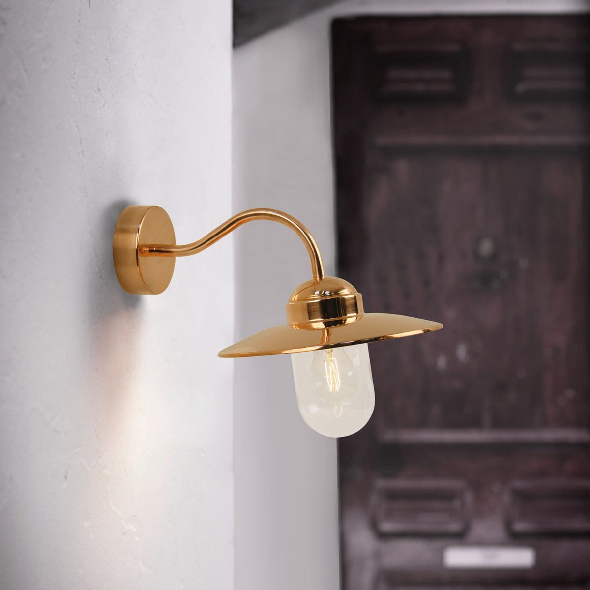 Luxembourg Coastal Outdoor IP54 Wall Light in Copper