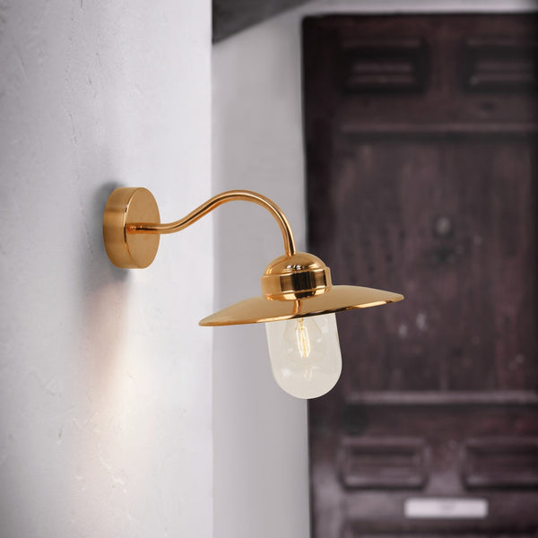 Luxembourg Coastal Outdoor IP54 Wall Light in Copper