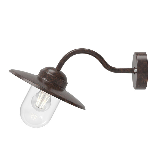 Luxembourg Outdoor IP54 Wall Light in Rusty Brown
