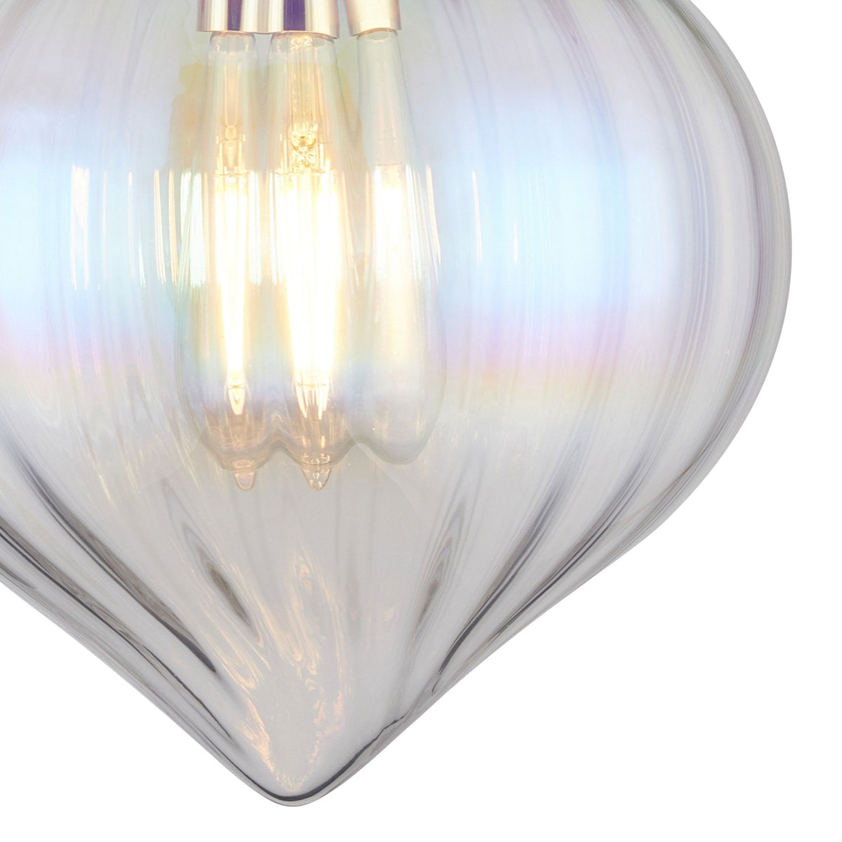 Appin Wall Light in French Gold with Iridescent Faded Flower Bud Glass Shade