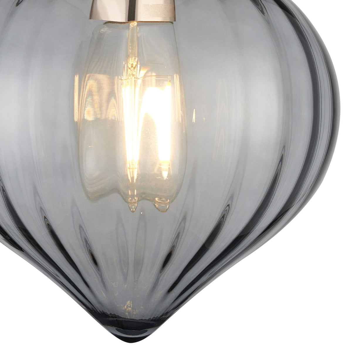 Appin Wall Light in French Gold with Smoke Flower Bud Glass Shade