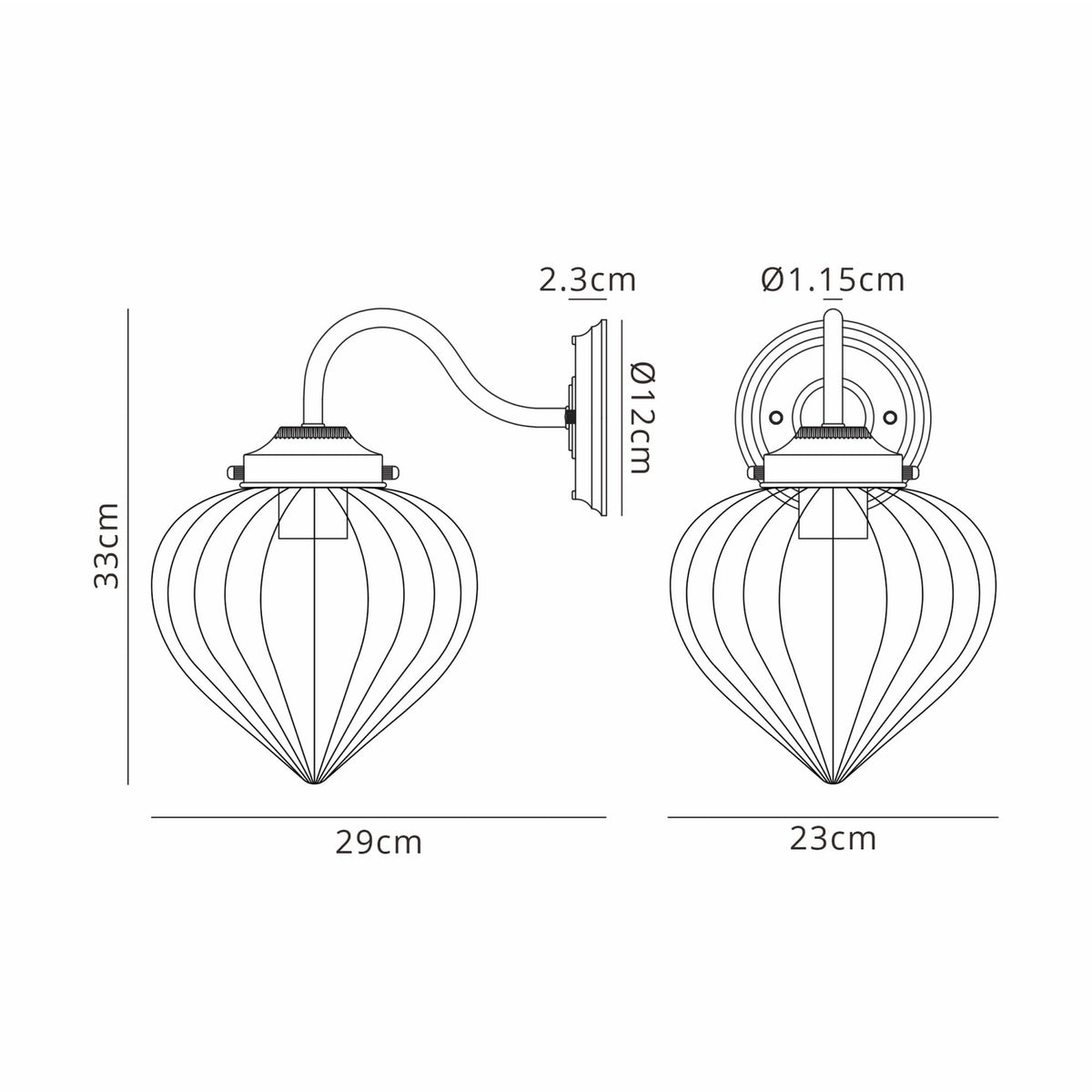 Appin Wall Light in French Gold with Smoke Flower Bud Glass Shade