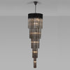 Kentisbeare 500mm 5 Tier 18 Lamp Chandelier in Matt Black & Smoked Glass