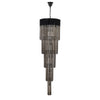 Kentisbeare 500mm 5 Tier 18 Lamp Chandelier in Matt Black & Smoked Glass