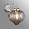 Appin Wall Light in Polished Nickel with Cognac Flower Bud Glass Shade
