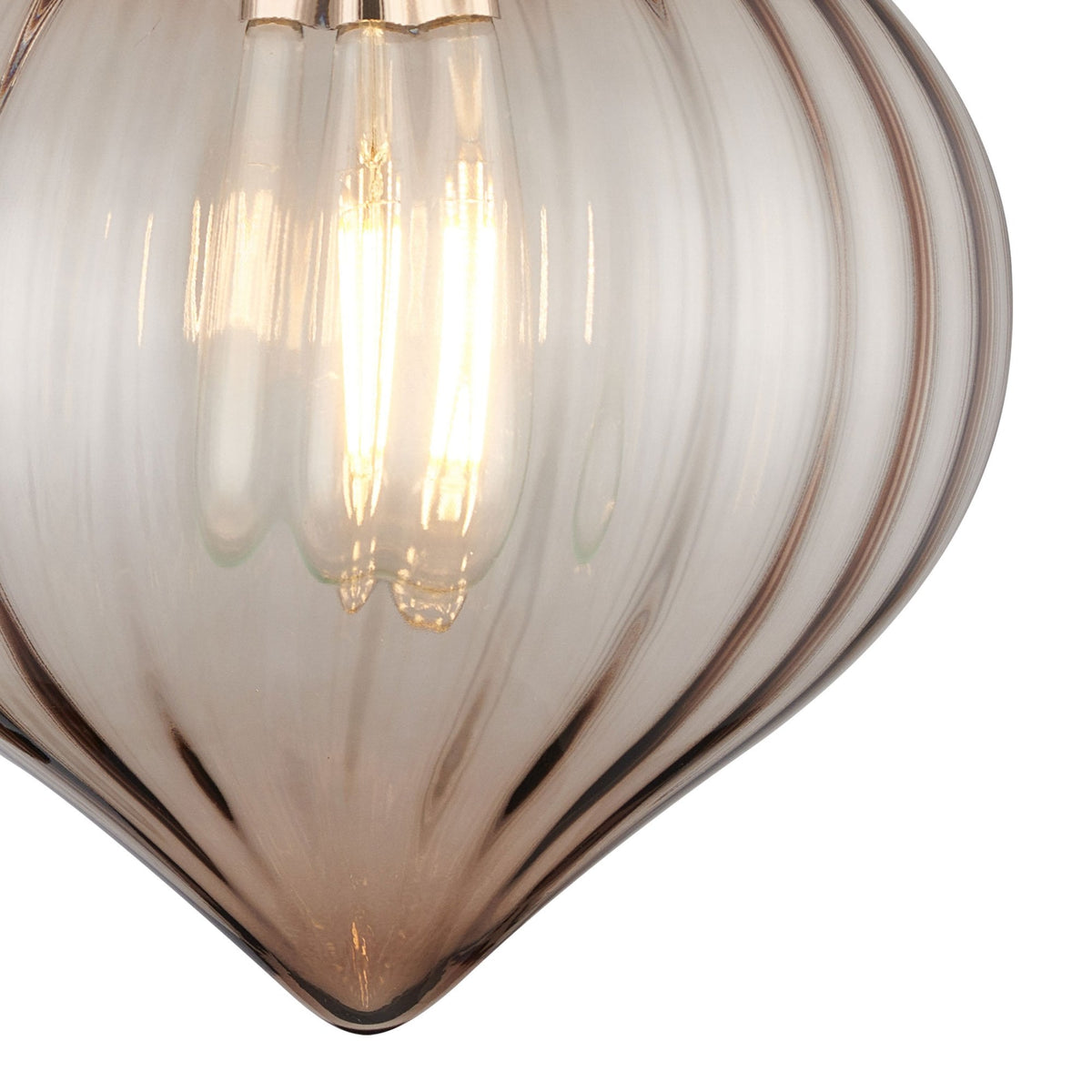 Appin Wall Light in Polished Nickel with Cognac Flower Bud Glass Shade