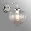 Appin Wall Light in Polished Nickel with Clear Flower Bud Glass Shade