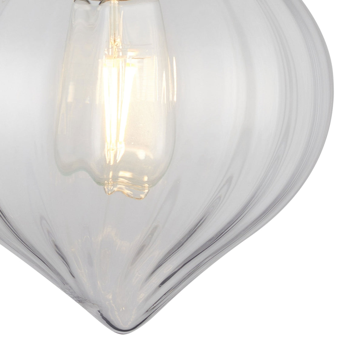 Appin Wall Light in Polished Nickel with Clear Flower Bud Glass Shade