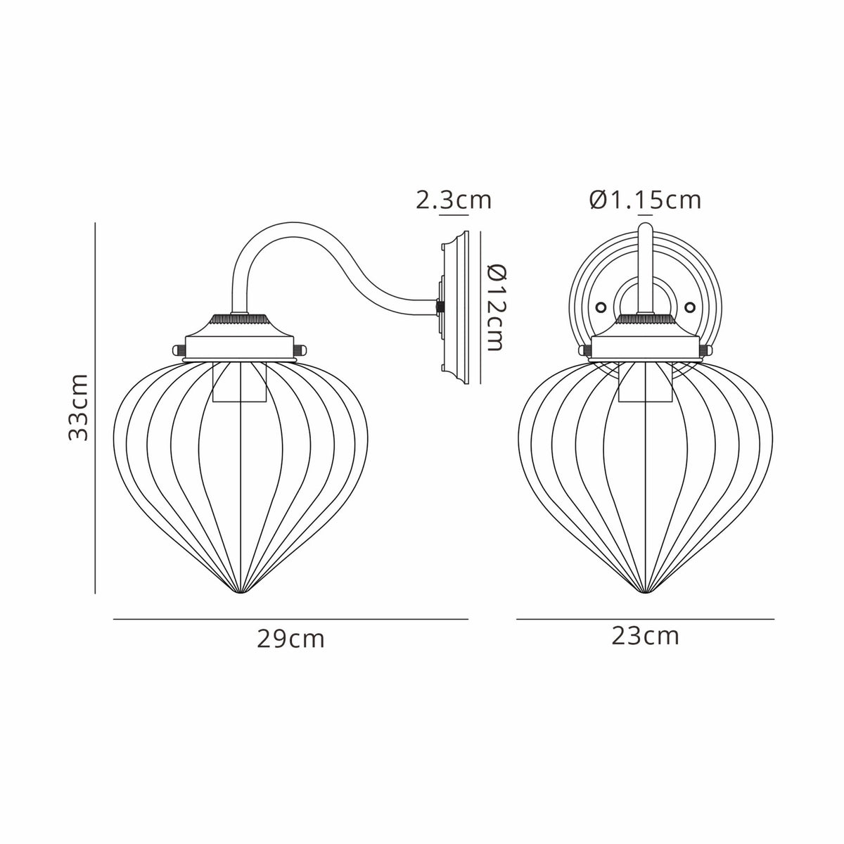 Appin Wall Light in Polished Nickel with Iridescent Faded Flower Bud Glass Shade