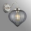 Appin Wall Light in Polished Nickel with Smoke Flower Bud Glass Shade