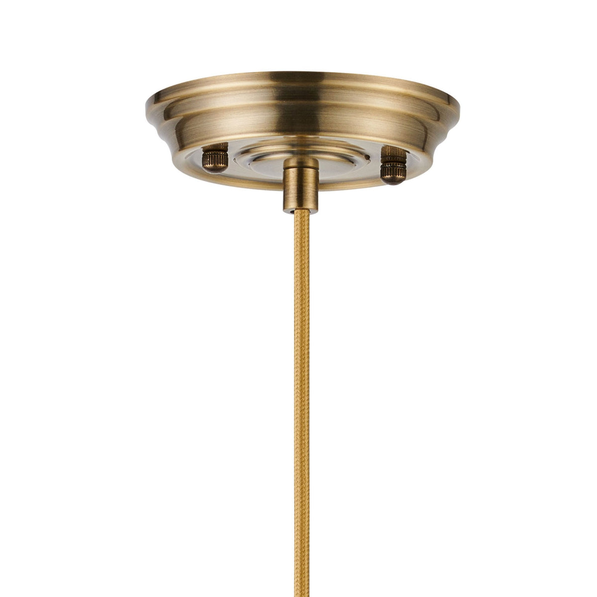 Appin Single Drop Pendant in Antique Brass with Cognac Flower Bud Glass Shade